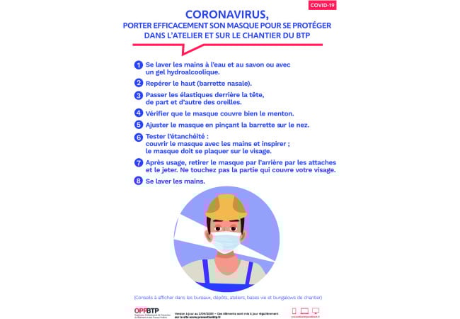 Autocollant Consignes COVID-19 BTP 5