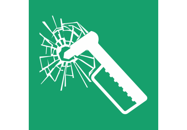 E025 - ISO 7010 - Panneau Marteau de secours