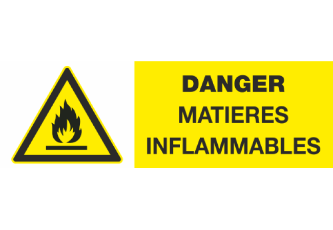 Panneau Danger matières inflammables