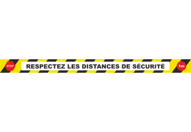 Autocollant Distances de sécurité bande COVID19