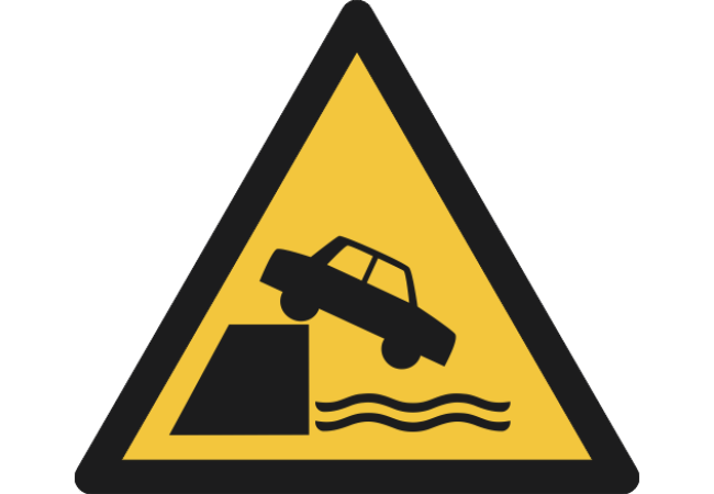 W051- ISO 7010 - Panneau Danger, Berges non protégées