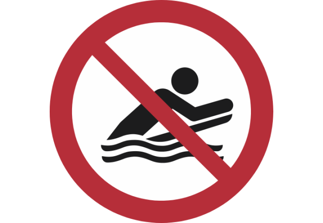 P063- ISO 7010 - Panneau Pratique du bodyboard interdite