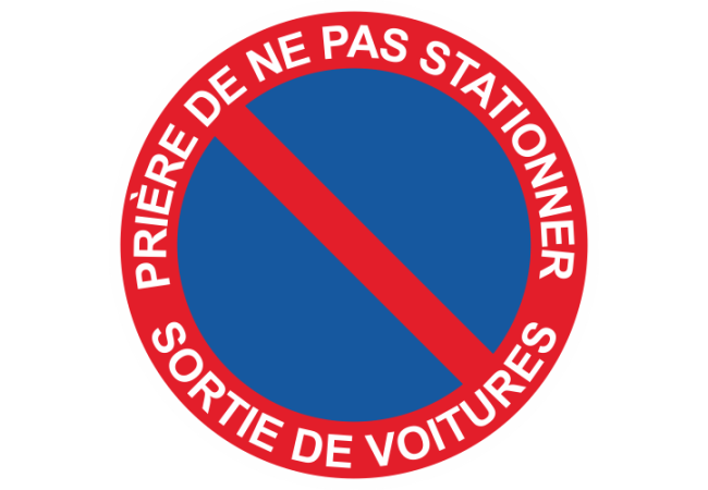 Sticker Panneau Interdiction de Stationner Sortie de Voitures