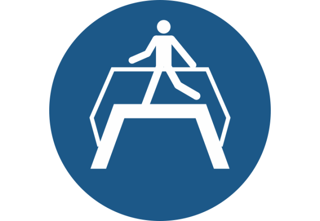M023- ISO 7010 - Panneau Utiliser la passerelle