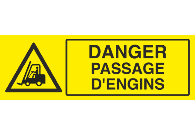 Panneau Danger passage d'engins