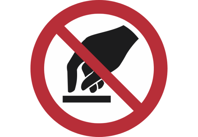 P010- ISO 7011 - Panneau Interdiction de toucher