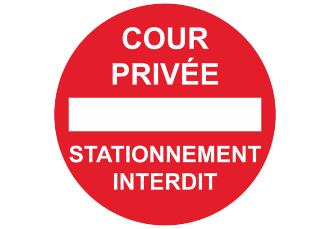 Sticker Panneau Cour Privée Stationnement Interdit