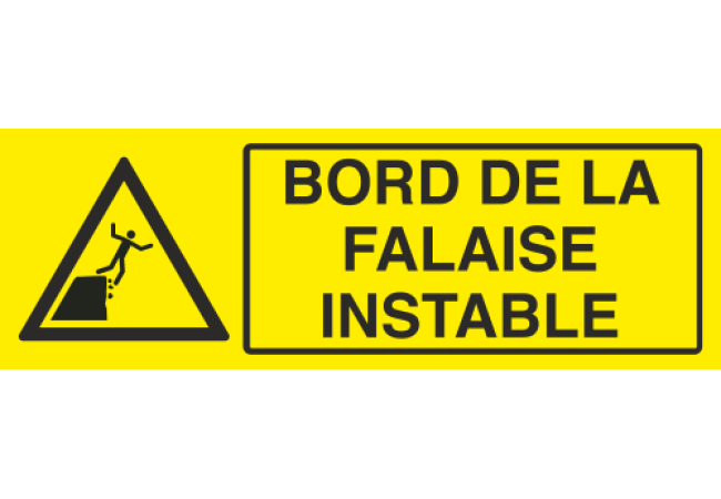 Panneau Bord de la falaise instable