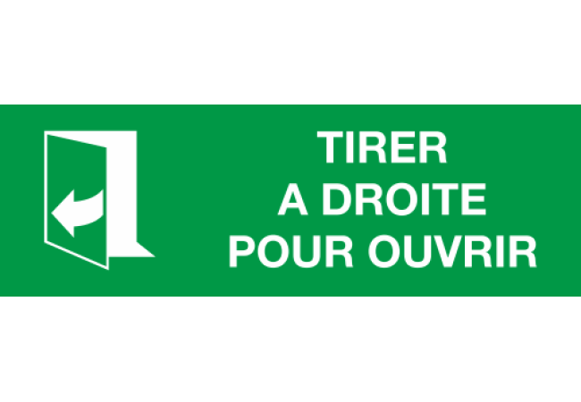 Panneau Tirer à droite pour ouvrir