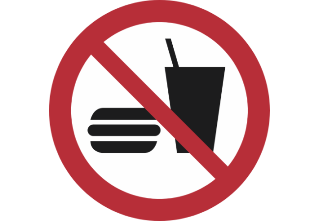 P022- ISO 7010 - Panneau Interdiction de manger ou de boire
