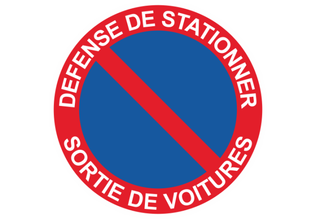 Sticker Panneau Défense de Stationner Sortie de Voitures