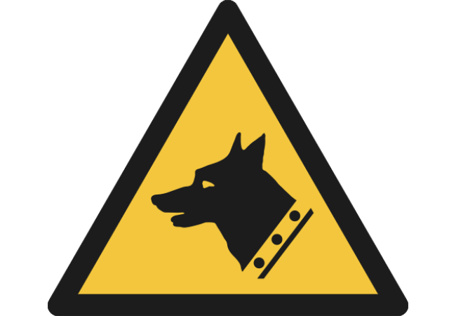 W013- ISO 7010 - Panneau Danger, Chien de garde