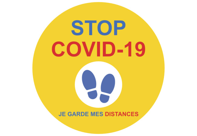 Autocollant Rond Distance Sécurité COVID-19 3