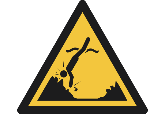 W049- ISO 7010 - Panneau Danger, Objets immergés