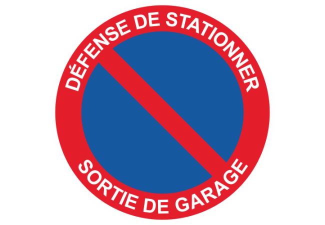 Sticker Panneau Défense de Stationner Sortie de garage