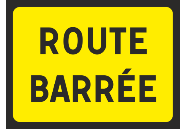 Panneau Route barrée