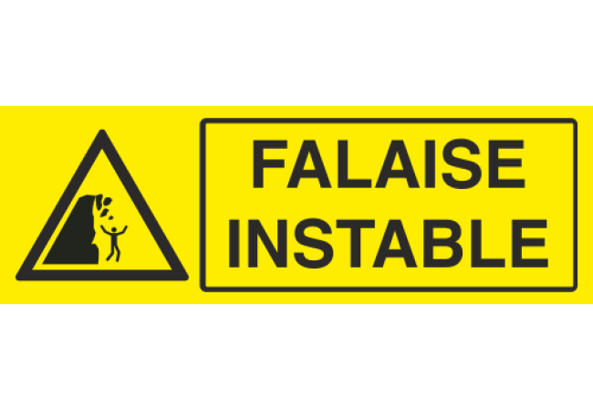 Panneau Falaise instable