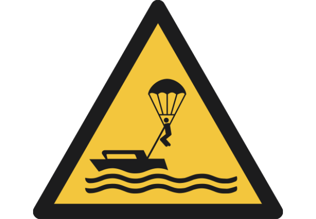 W063- ISO 7010 - Panneau Danger, Parachutes ascensionnels