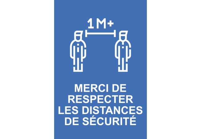 Autocollant Affiche Distance Sécurité COVID-19
