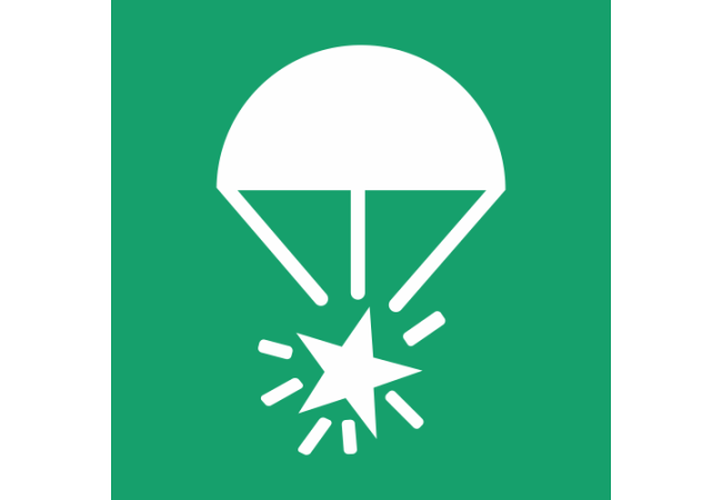 E049 - ISO 7010 - Panneau Fusée éclairante à parachute