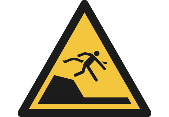 W050- ISO 7010 - Panneau Danger, Changement brutal de profondeur du bassin