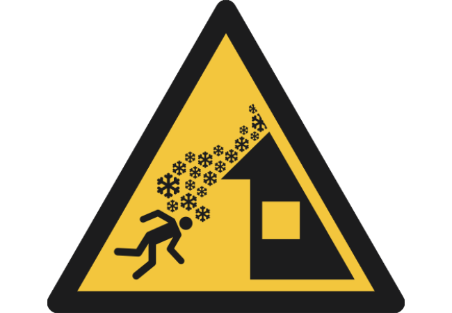 W040- ISO 7010 - Panneau Danger, Chute de neige du toit