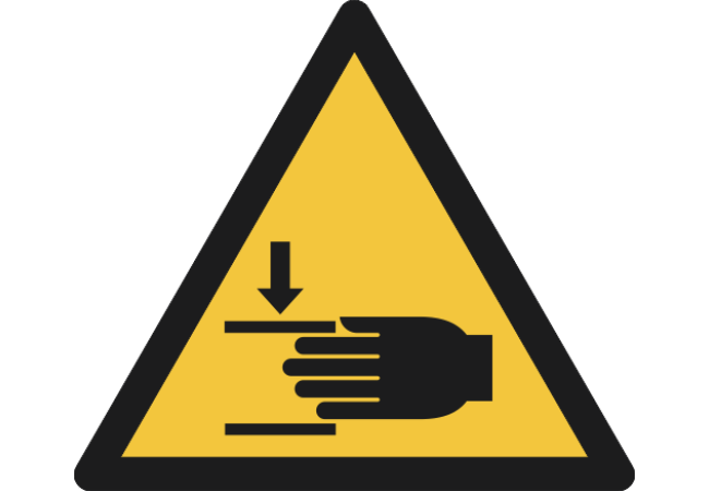 W024- ISO 7010 - Panneau Danger, Écrasement des mains