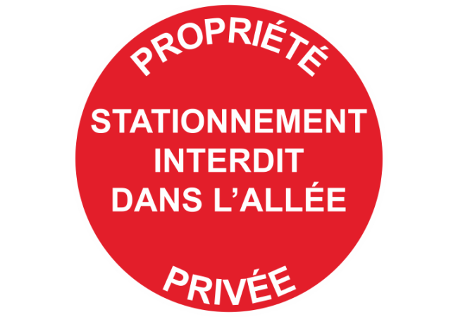 Sticker Panneau Propriété Privée Stationnement Interdit