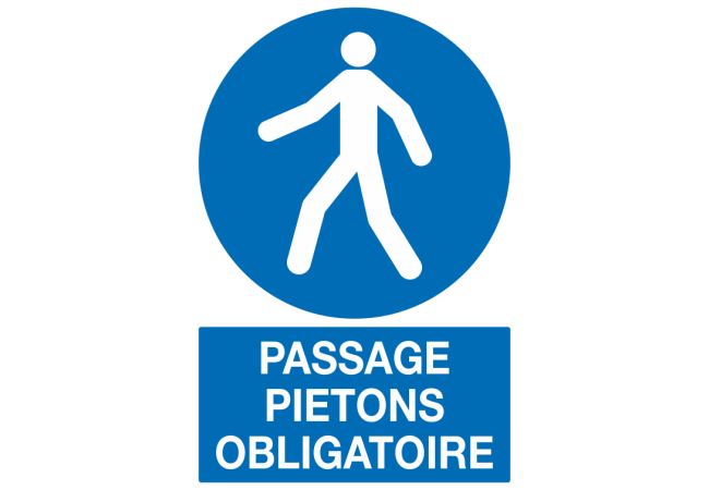 Panneau Passage piétons obligatoire