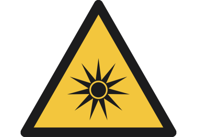 W027- ISO 7010 - Panneau Danger, Rayonnement optique