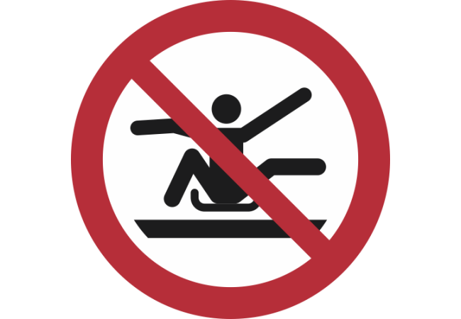 P046- ISO 7010 - Panneau Ne pas s’étirer hors de la luge