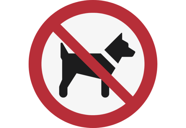 P021- ISO 7010 - Panneau Interdit aux chiens