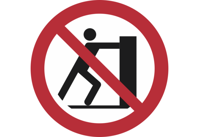 P017- ISO 7010 - Panneau Interdiction de pousser