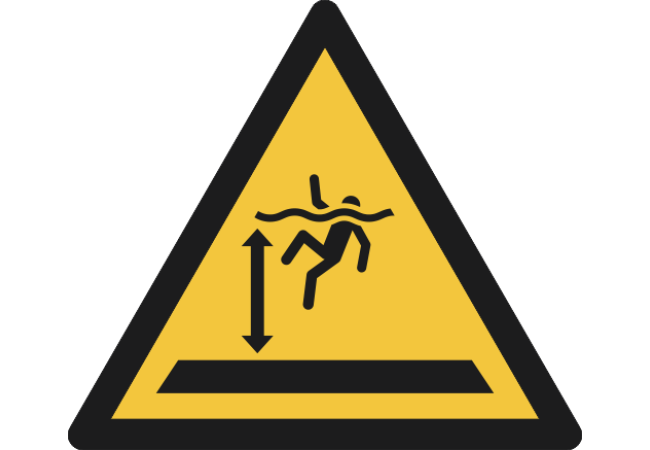 W047- ISO 7010 - Panneau Danger, Eaux profondes