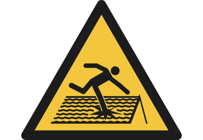 W036- ISO 7010 - Panneau Danger, Toiture fragile