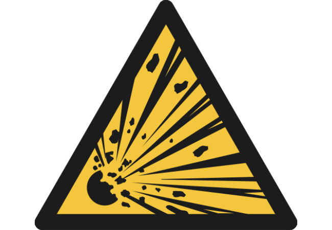 W002- ISO 7010 - Panneau Danger, Matières explosives