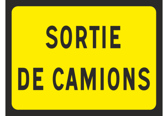 Panneau Sortie de camions