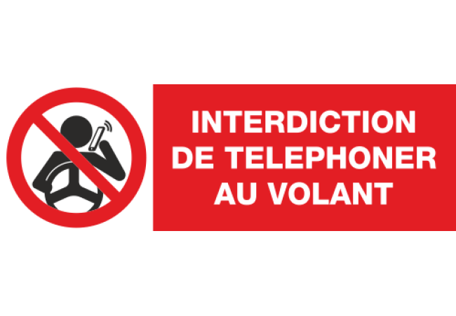 Panneau Interdiction de téléphoner au volant
