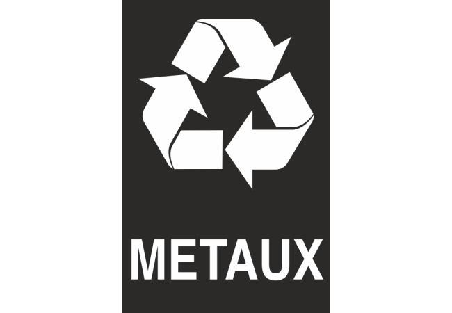 Panneau Trie des déchets métaux