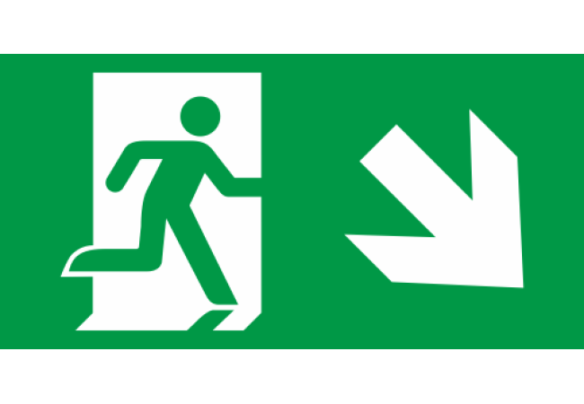 Panneau Issue de secours bas droite
