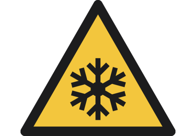W010- ISO 7010 - Panneau Danger, Basses températures/conditions de gel