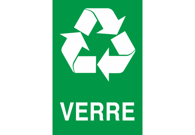 Panneau Trie des déchets verre