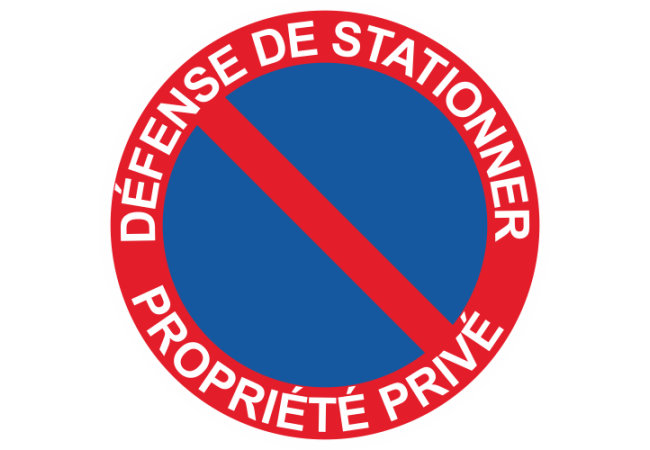 Sticker Panneau Défense de Stationner Propriété Privée