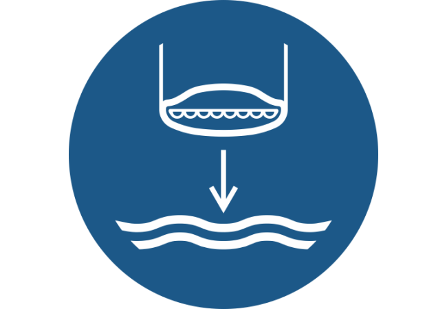M039- ISO 7010 - Panneau Abaisser l’embarcation de sauvetage à l’eau dans l’ordre de lancement