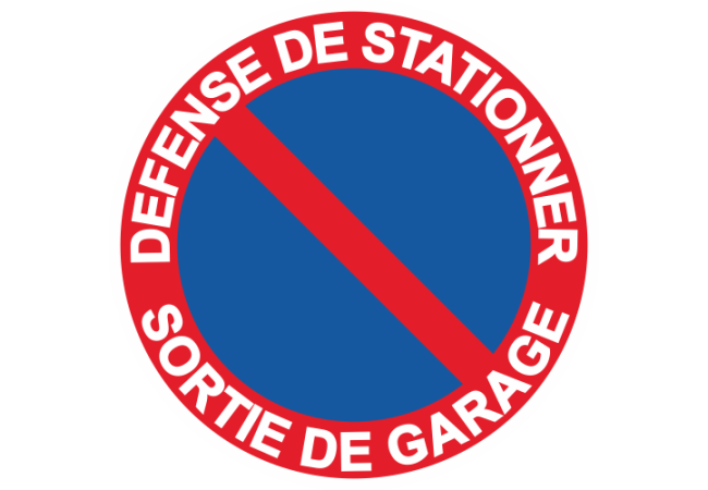 Sticker Panneau Défense de Stationner Sortie de garage 2