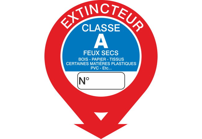 Autocollant Signalisation Extincteur Classe A