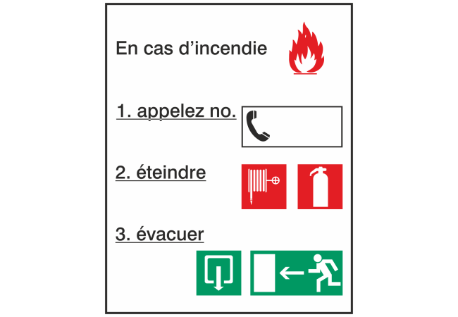 Autocollant Consigne de Sécurité Incendie
