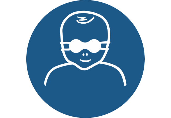M025- ISO 7010 - Panneau Protection opaque des yeux obligatoire pour les enfants en bas âge