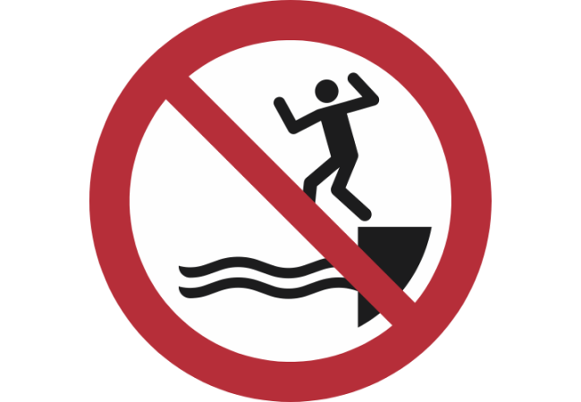 P061- ISO 7010 - Panneau Ne pas sauter dans l’eau