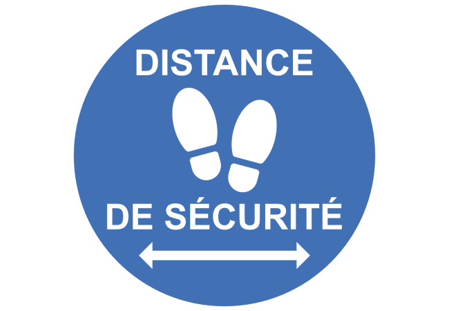 Autocollant Rond Distance Sécurité COVID-19 2